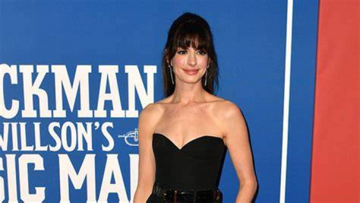 Anne Hathaway Rocks Strapless Bustier Jumpsuit At Music Man Opening
