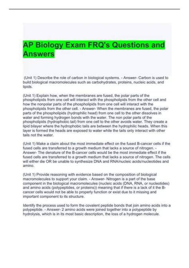 Ap Biology Frqs 2024 Answers Livvy Quentin