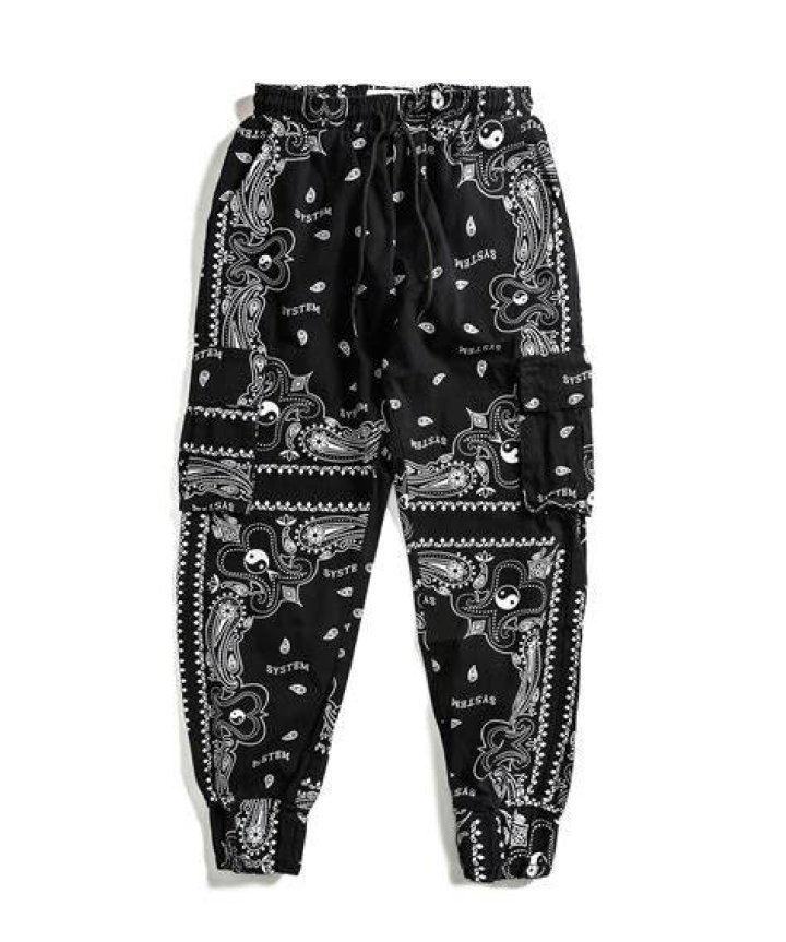 Best and Coolest Bandana Cargo Pants for Men Black Urkoolwear
