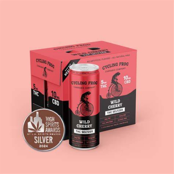 Cycling Frog THC Seltzer Wild Cherry 5mg 12oz 6 Pack Direct Delta 8