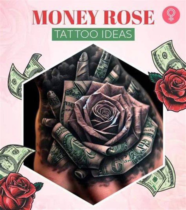 Dollar rose Money rose tattoo, Dollar tattoo, Money tattoo