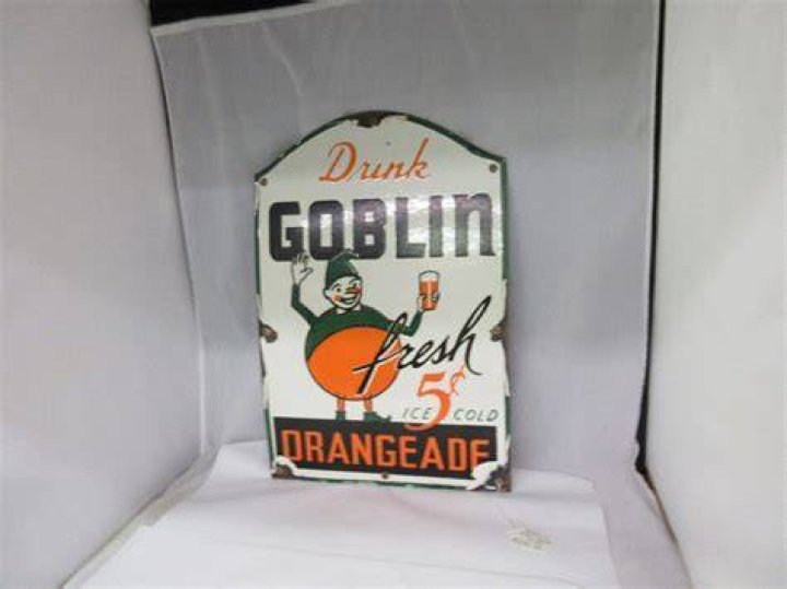Drink Goblin Orangeade Porcelain Sign Porcelain