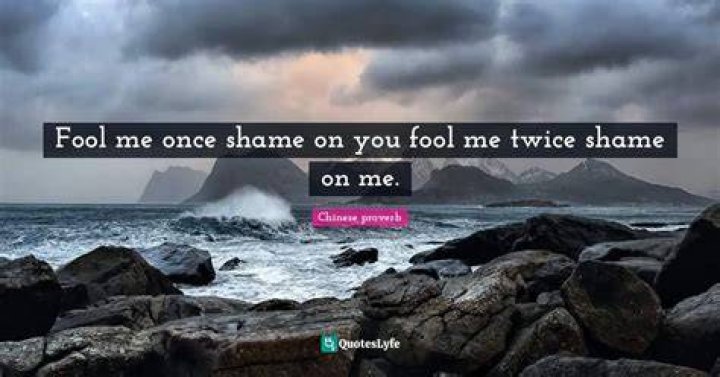 Fool me once, shame on you, fool me twice, shame on me Story