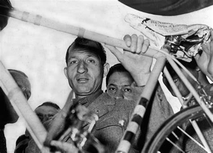 Gino Bartali, one of the greatest Italian cyclist ever, competing in