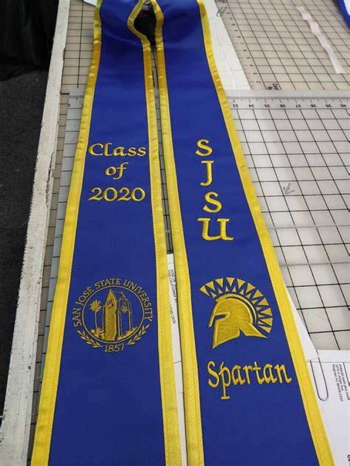 Graduation Stoles Pointed or Slanted / 4 Letters Vertical / Etsy