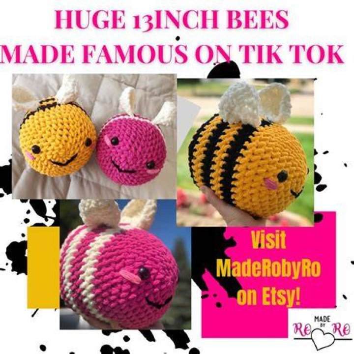 HUGE Plush Bee/tik Tok Bee/limited Edition Bee/bee Pillow/ Etsy