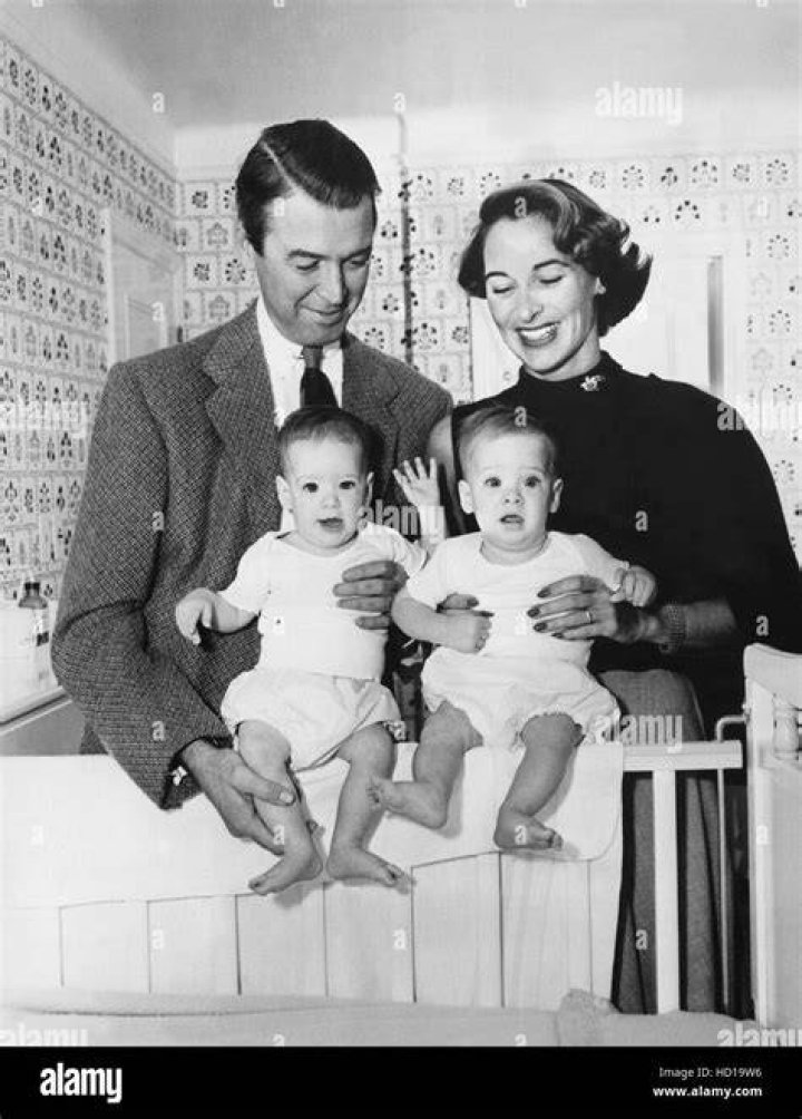 James Stewart 1953 With Twin Daughters Judy And Kelly
