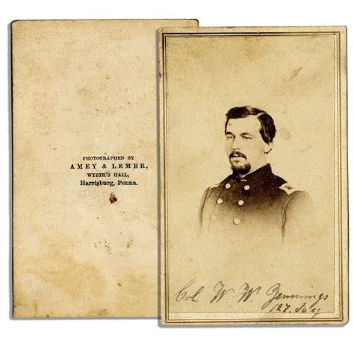 Lot Detail Civil War Colonel William Jennings Signed CDV Photo