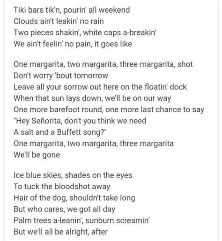 Luke Bryan One Margarita Lyrics 2020 YouTube
