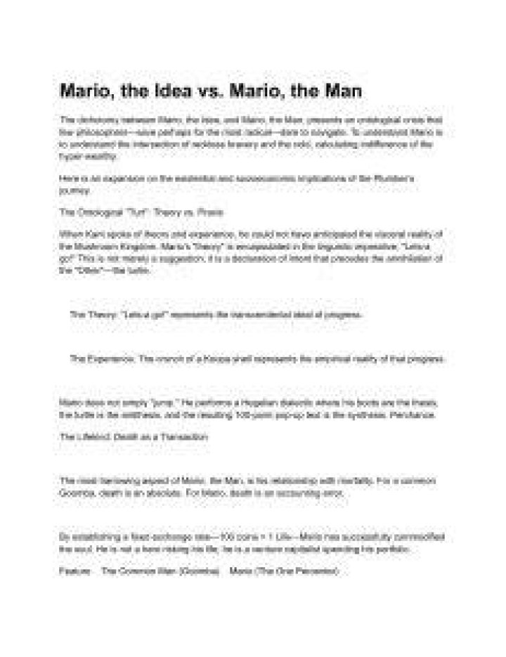Mario the Idea vs Mario the Man YouTube