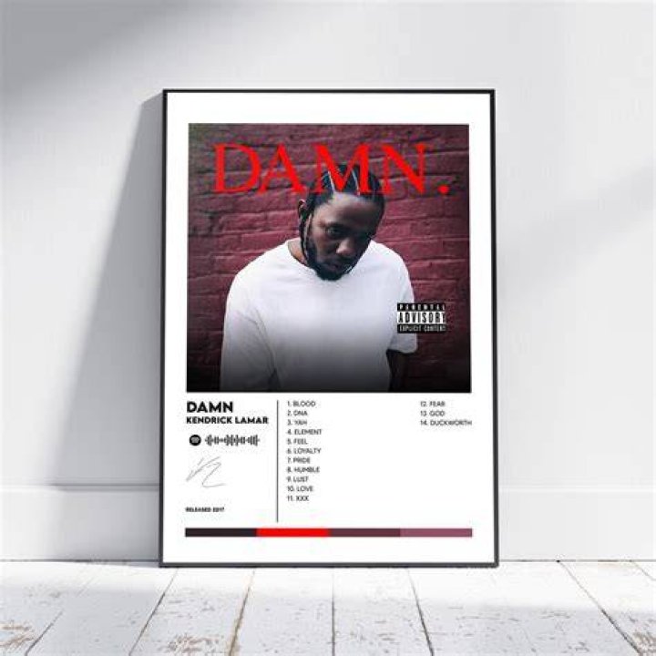 Minimalist Kendrick Lamar Damn Album Cover Printable Art, Digital Print