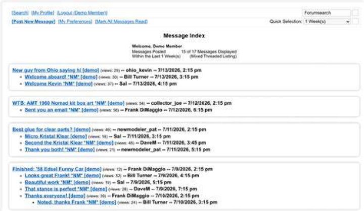Model Message Board Message Index