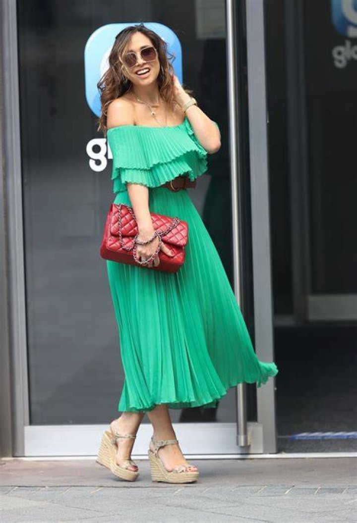 Myleene Klass in Strapless Green Dress London 06/13/2020 &bull; CelebMafia