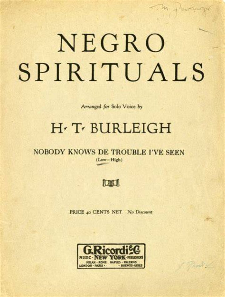 Negro Spiritual. Nobody knows de trouble I've seen, for high solo voice