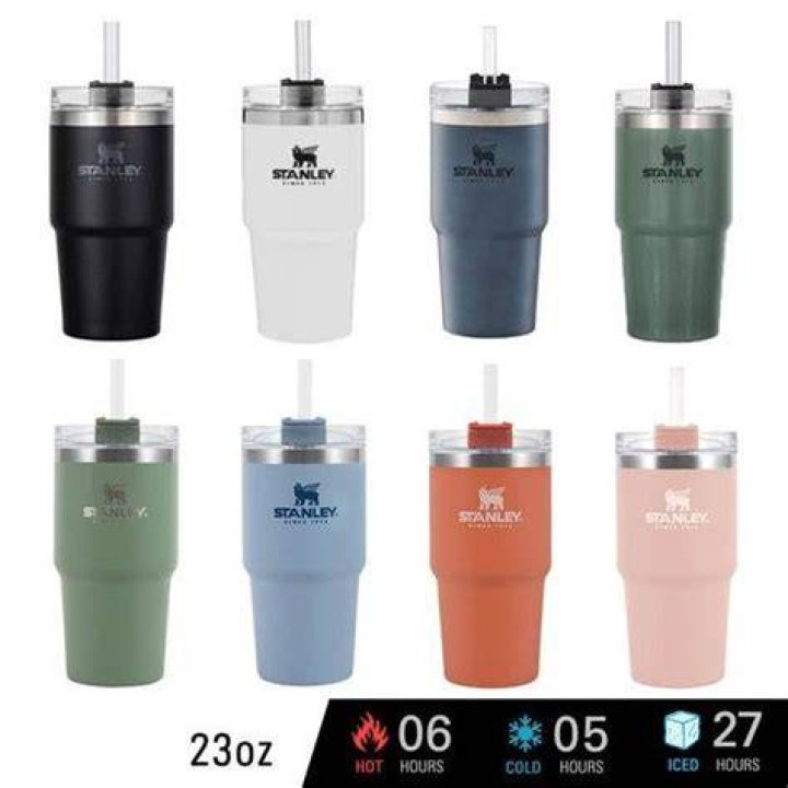 NEW! Stanley Adventure Vacuum Quencher Travel Tumbler 40 fl oz Chambray