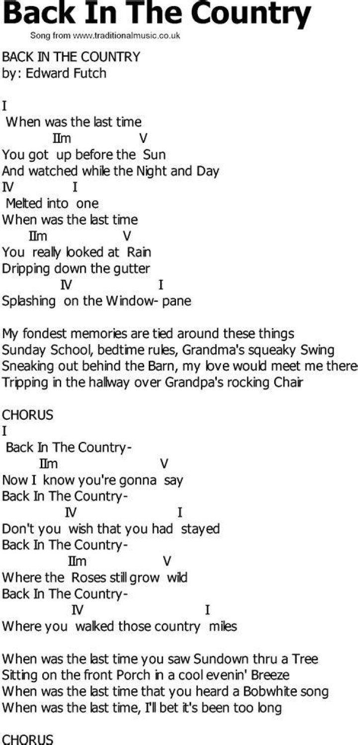 Old Country song lyrics with chords Honky Tonk Hardwood Floor
