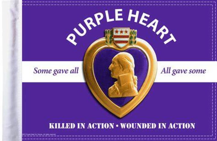Purple Heart Motorcycle Flag (purple background) in 2022 Purple heart