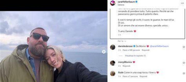 Sarah Felberbaum col suo Daniele De Rossi &laquo;Solo io e te... e una nana