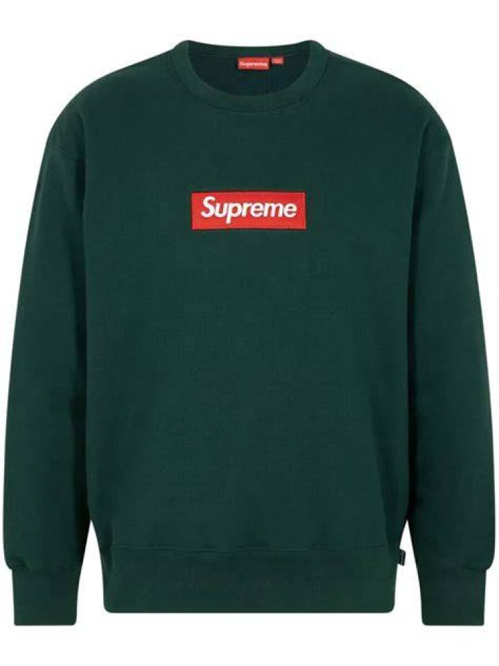 St&uuml;ssy logo crewneck sweatshirt green MODES