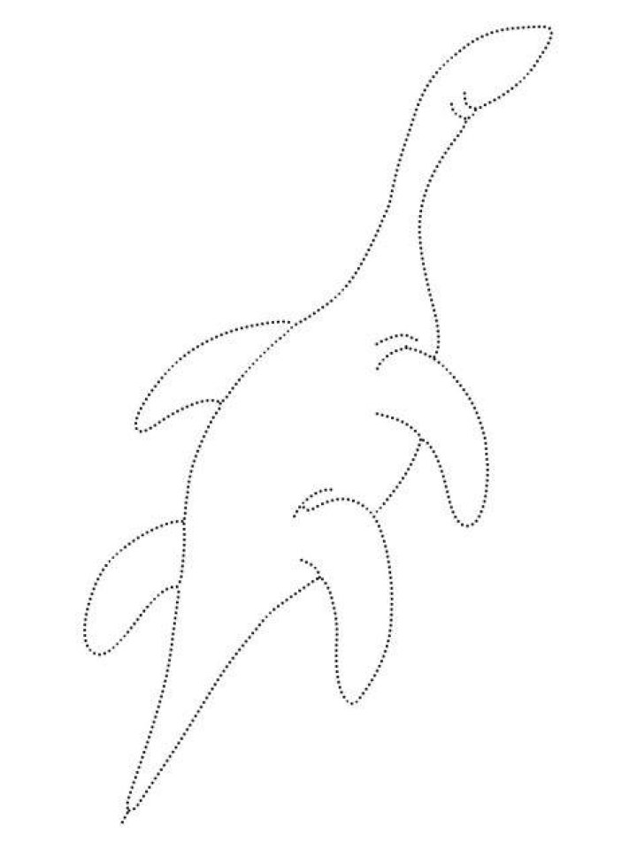 Swimming Dinosaur Tracing Worksheet coloring page Download, Print or