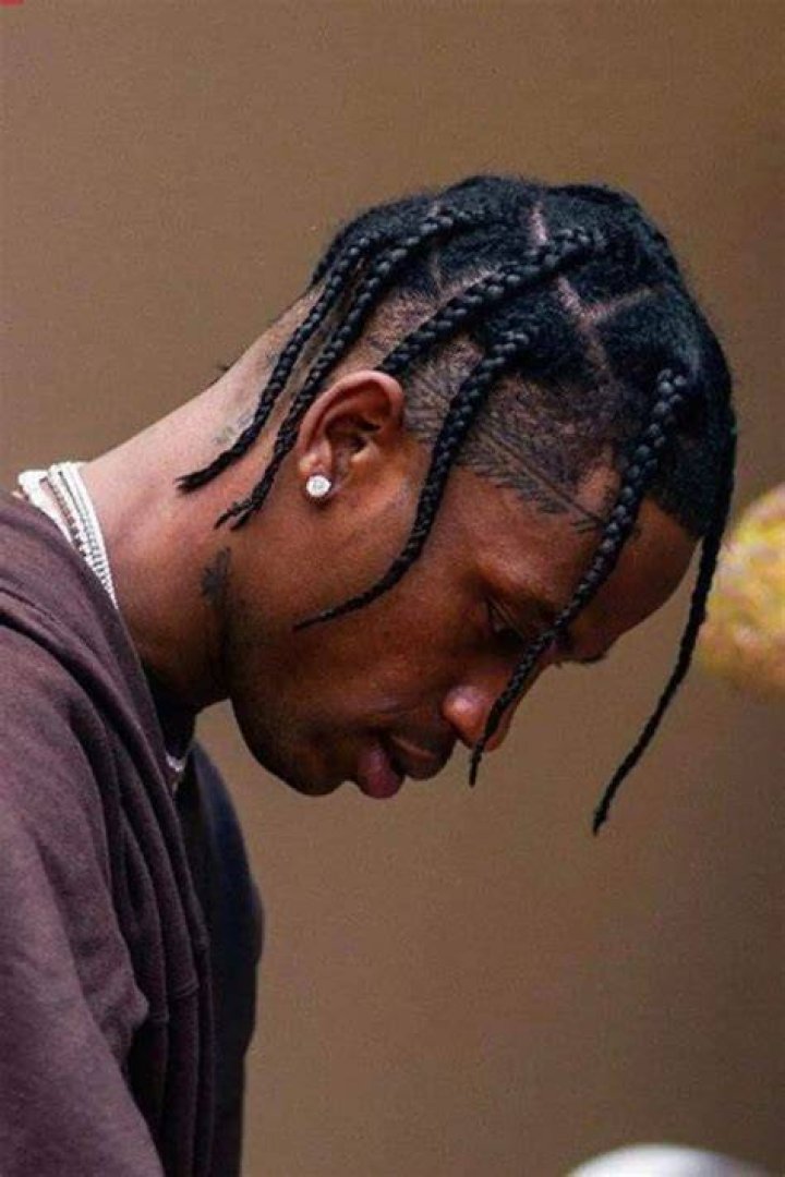 Travis Scott ShortBraided Hairstyle for Men Men's Hairstyles