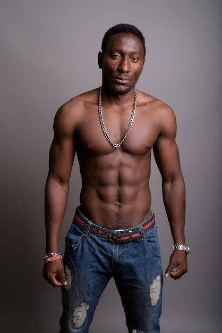 Young handsome African man shirtless HighQuality People Images